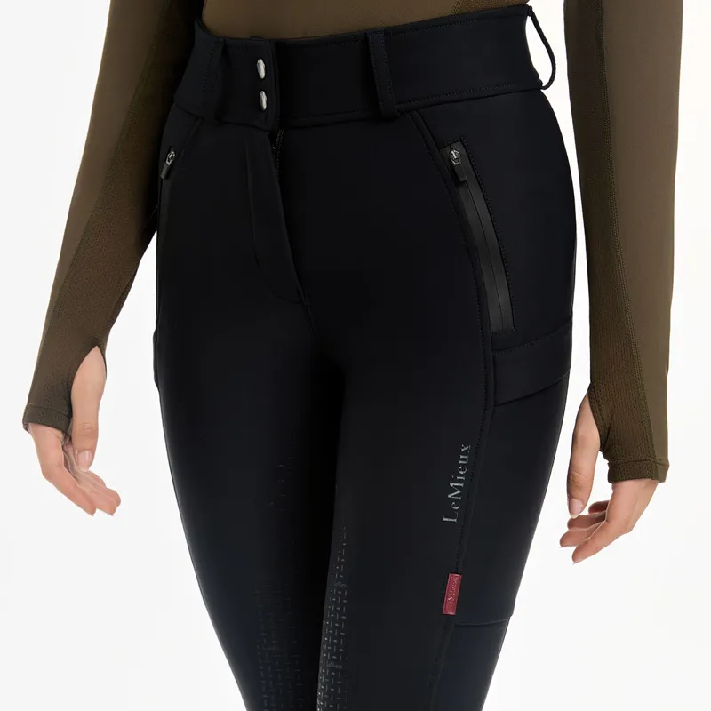 LeMieux DryTex Waterproof Full Grip Womens Winter Breeches - Black-4