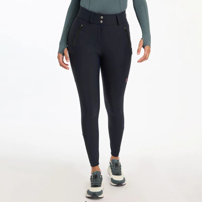 LeMieux DryTex Waterproof Full Grip Womens Winter Breeches - Navy-2