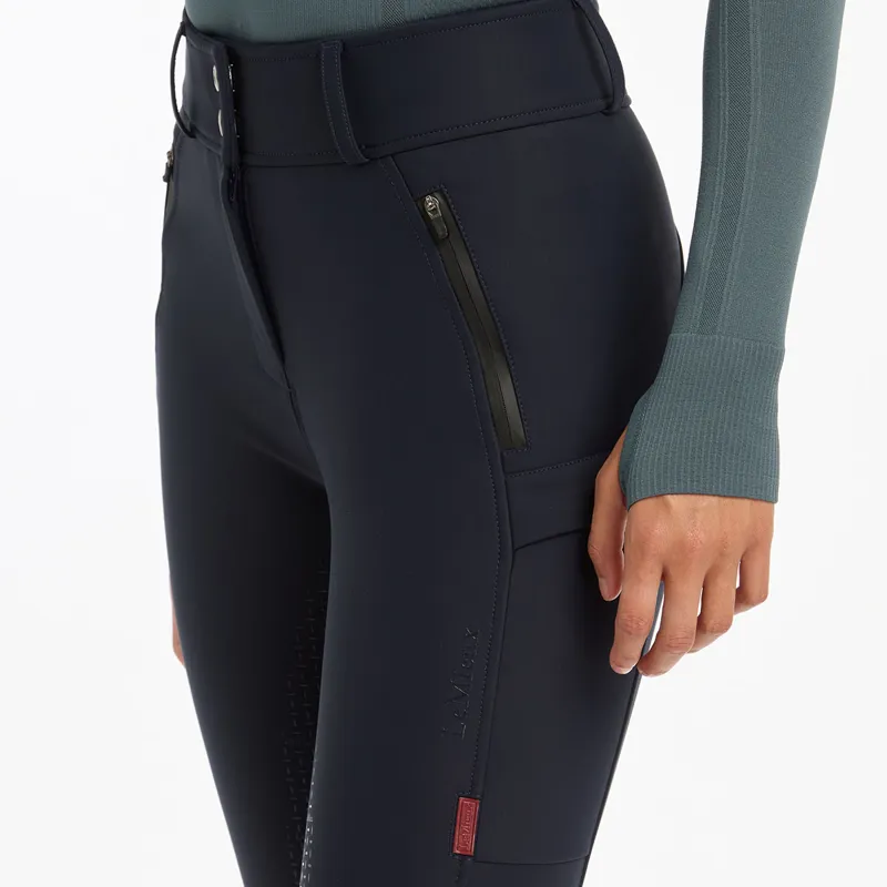 LeMieux DryTex Waterproof Full Grip Womens Winter Breeches - Navy-4