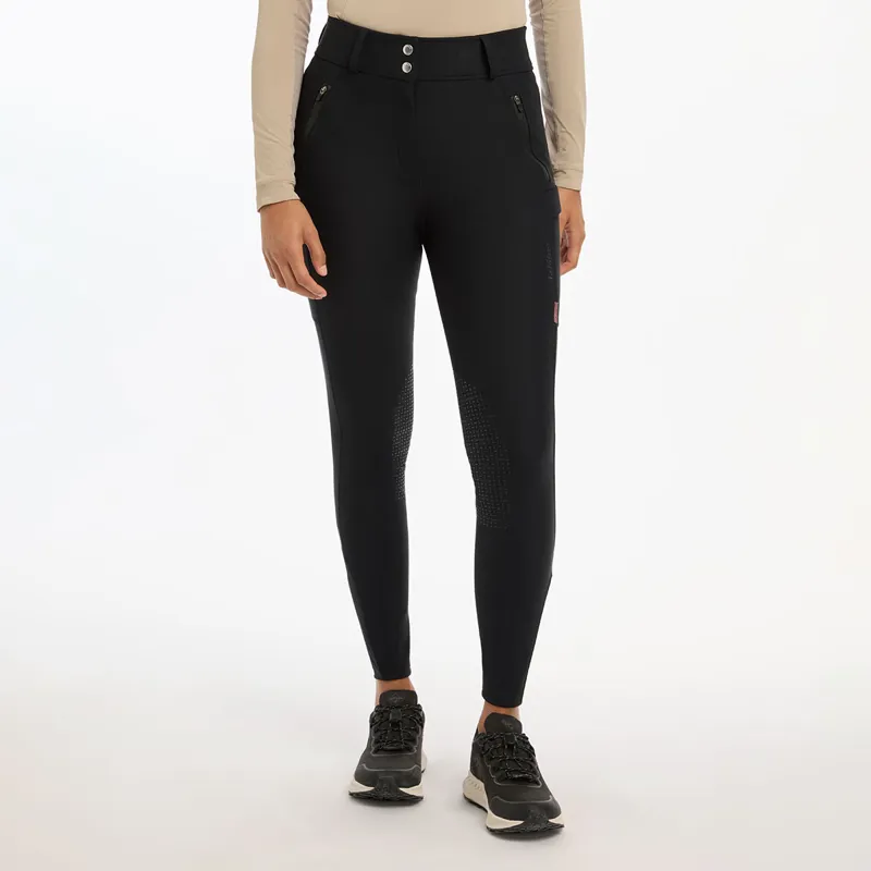 LeMieux DryTex Waterproof Knee Grip Ladies Breeches - Black-2