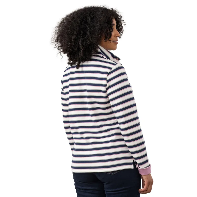 Lighthouse Haven II Womens Brushed Jersey - Navy/Sage/Rosa Stripe-4