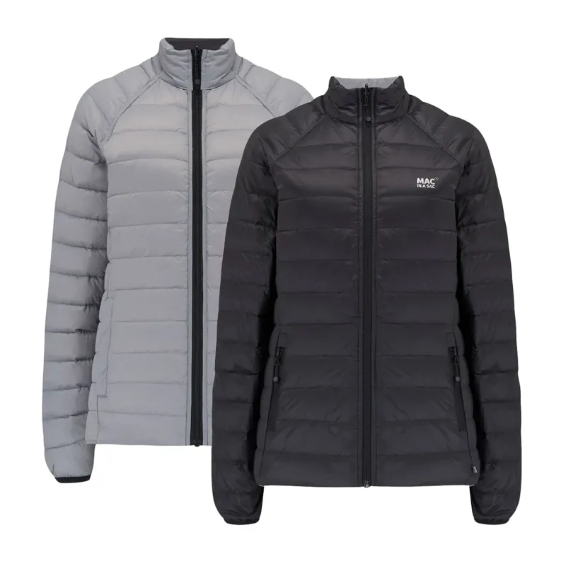 Mac In A Sac Reversible Polar Ladies Down Jacket - Black/Grey - UK8
