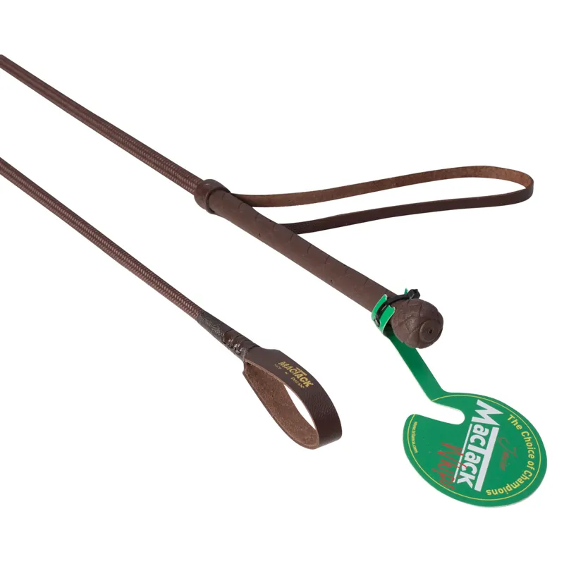 Mactack Junior 24in Plain Riding Whip - Brown
