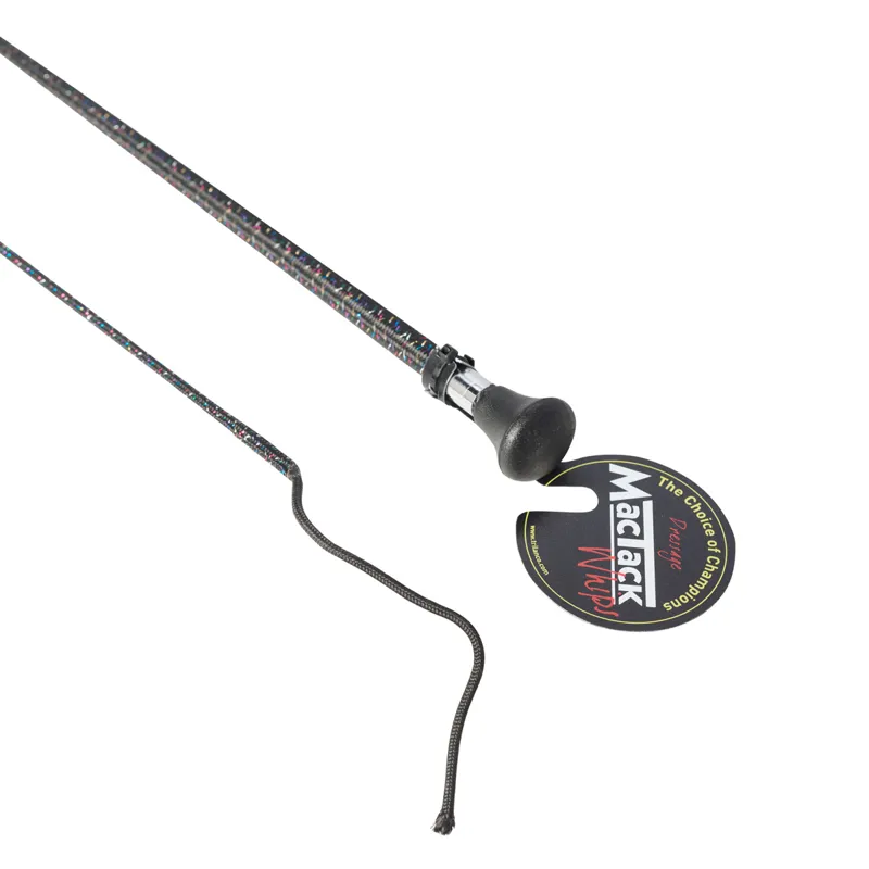 Mactack Braided Sparkle Dressage Whip - Black