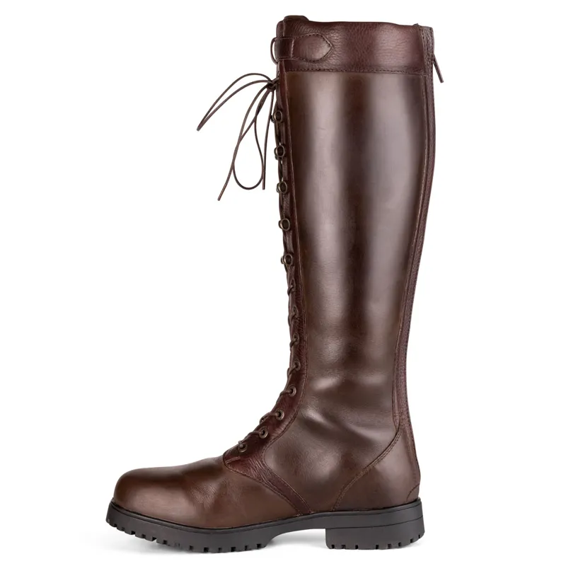 Moretta Teramo Laced Ladies Tall Country Boots - Dark Brown-1