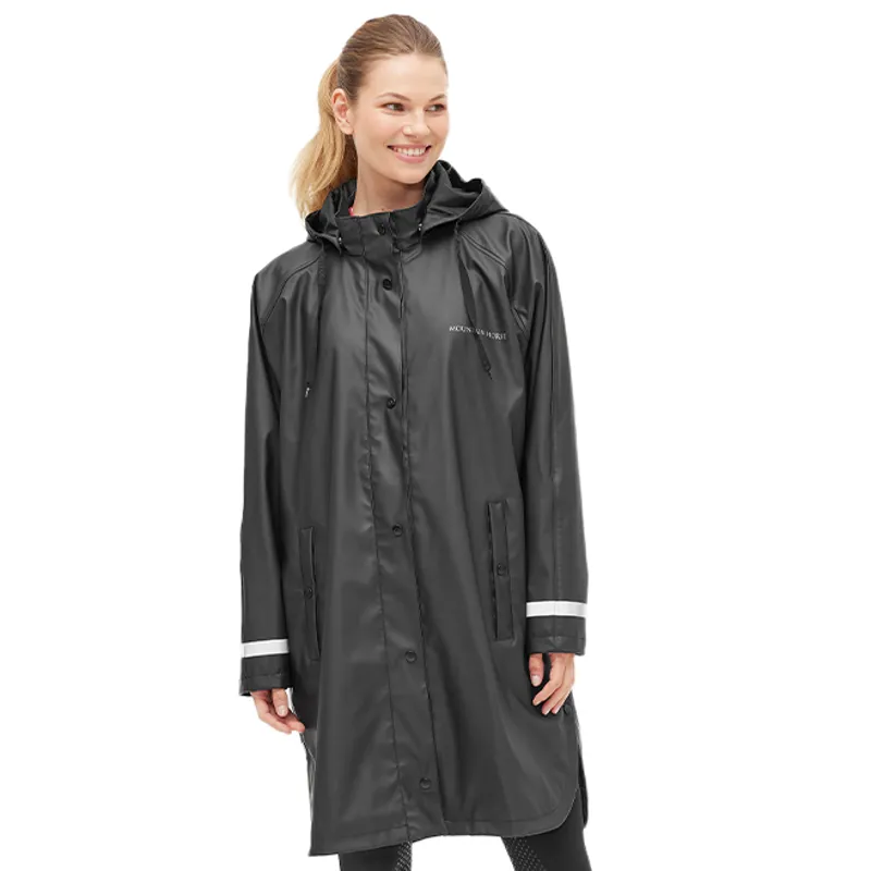 Mountain Horse Ladies Drizzle Rain Waterproof Poncho - Black