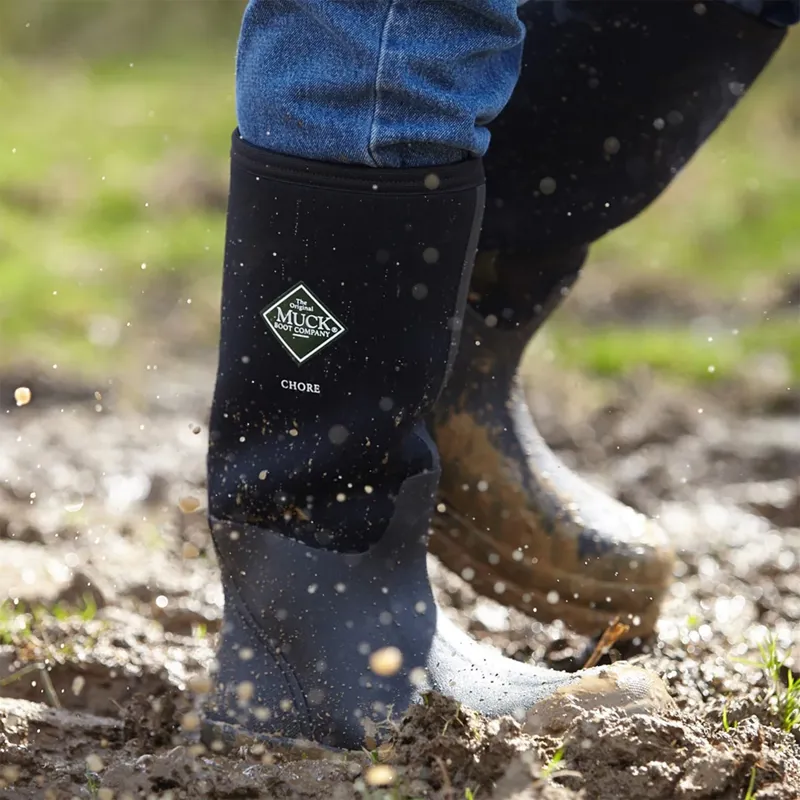 Muck Boot Chore Tall Unisex Classic Wellington Boots - Black-1