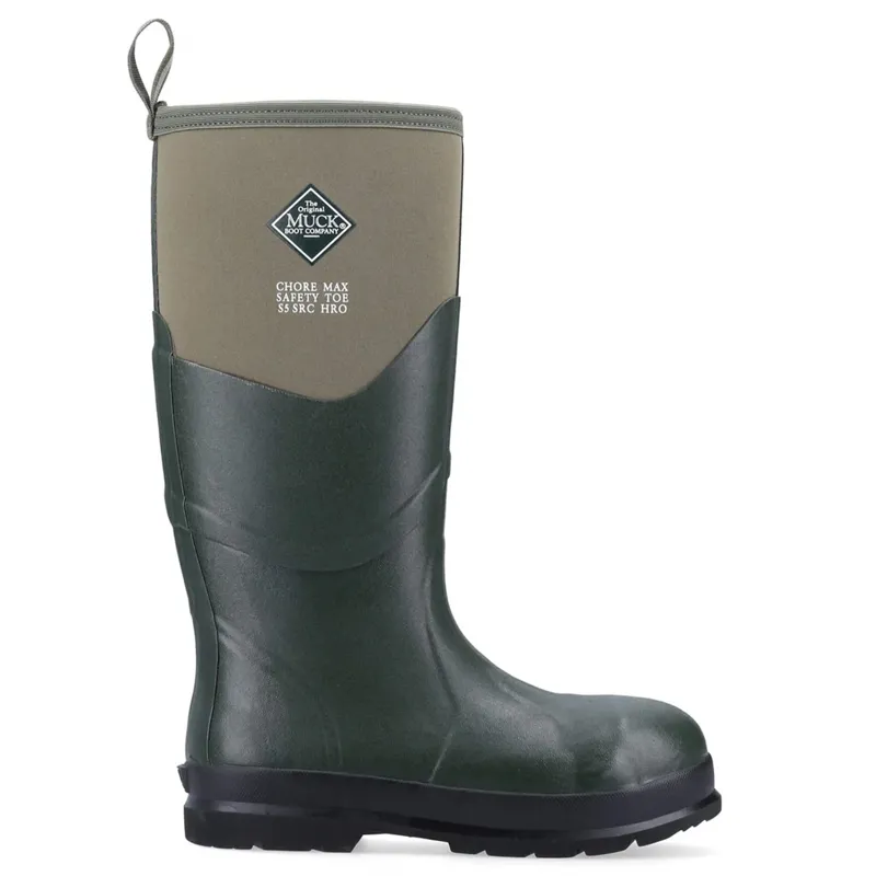 Muck Boot Chore Max S5 Steel Toe Unisex Tall Wellington Boots - Moss