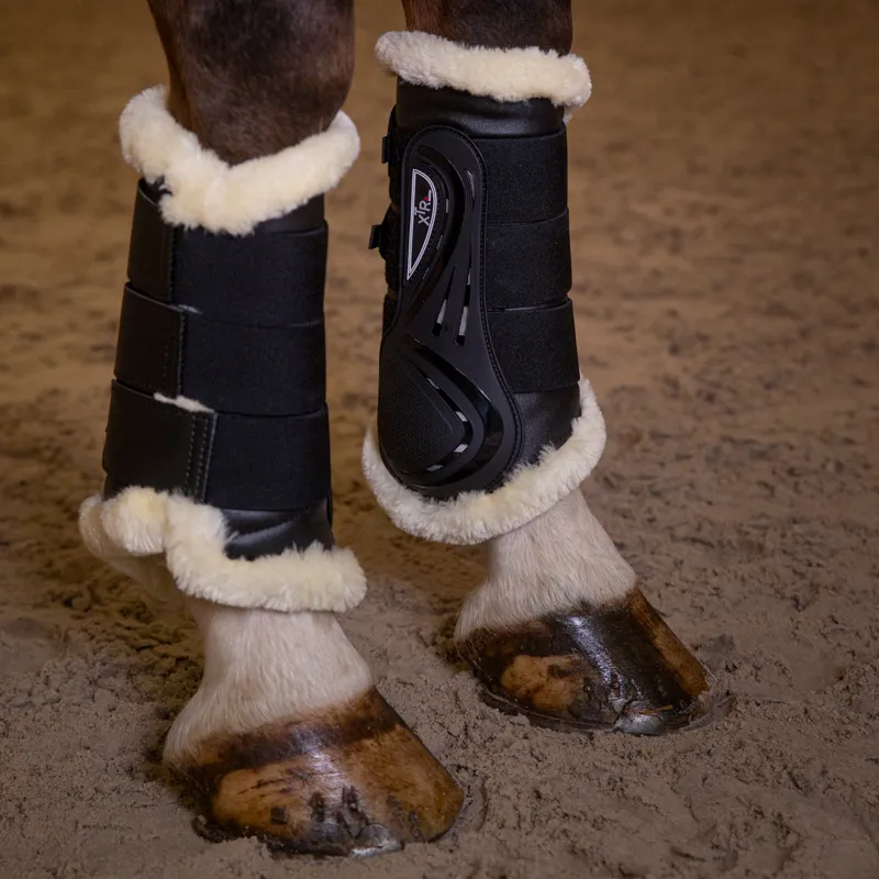 Norton XTR Closed Brushing Boots with Synthetic Sheepskin - Black