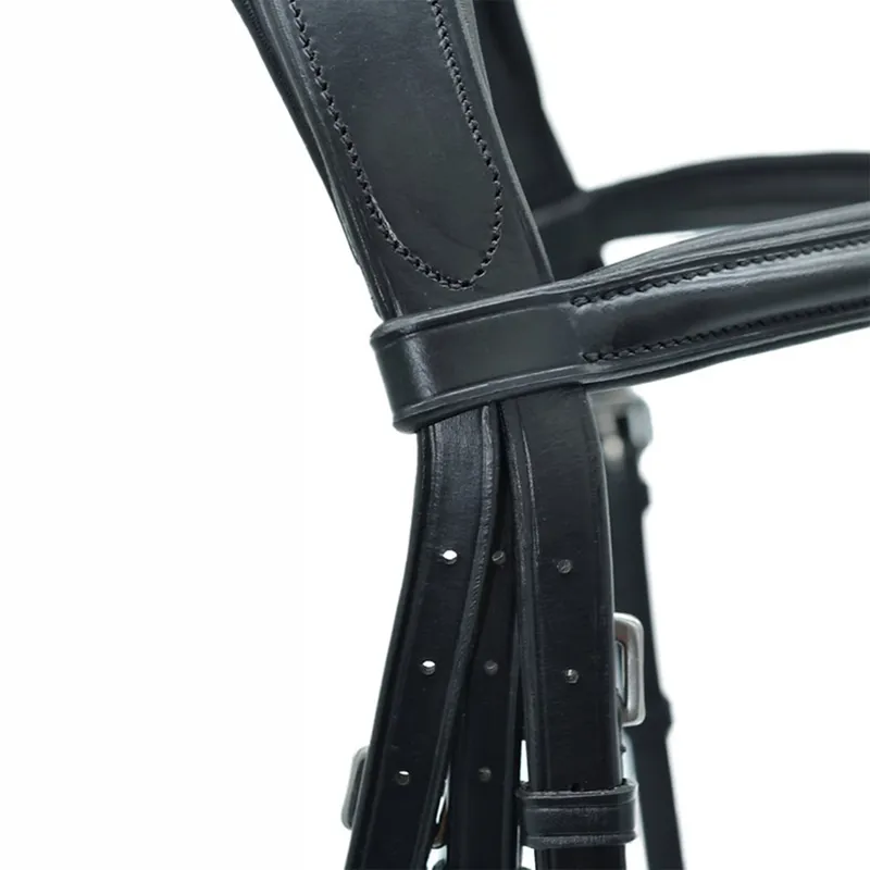 Dever Platinum Comfort Shaped Dressage Bridle - Black-5