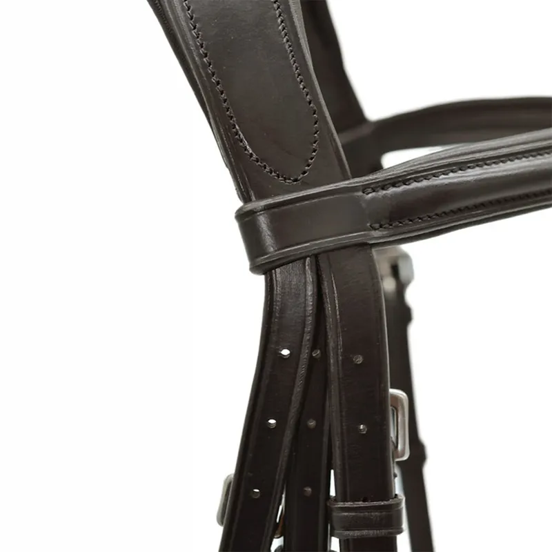 Dever Platinum Comfort Shaped Dressage Bridle - Brown-5