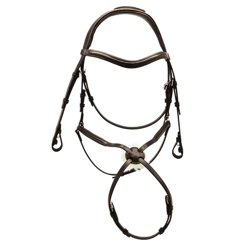 Dever Platinum Comfort High Ring Grackle Bridle - Brown-2