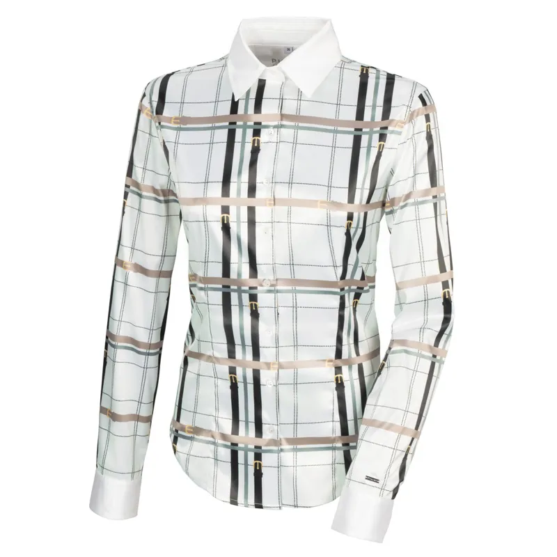 Pikeur Selection 4290 Ladies Blouse - White/Check Pattern - UK8
