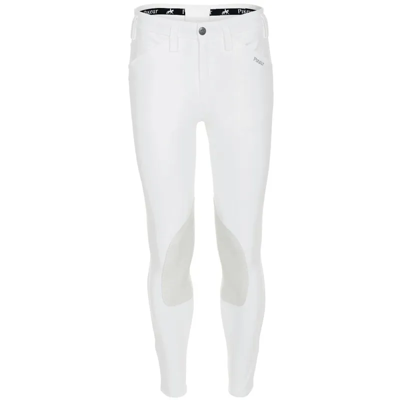 Pikeur Rodrigo McCrown Knee Patch Mens Competition Breeches - White-2