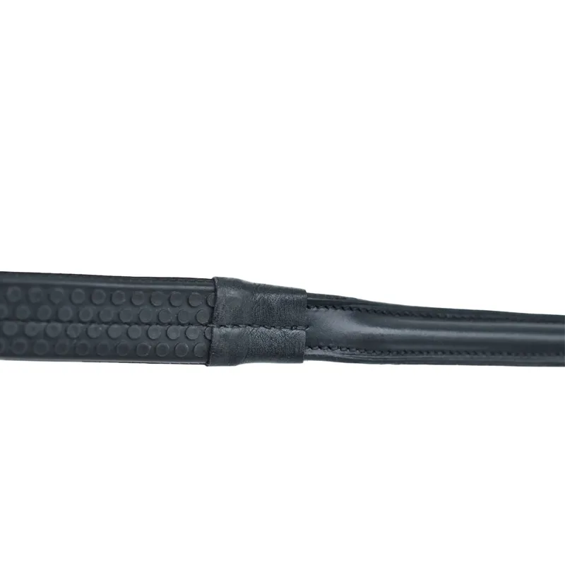 Dever Platinum Raised Rubber Grip Reins - Black-1