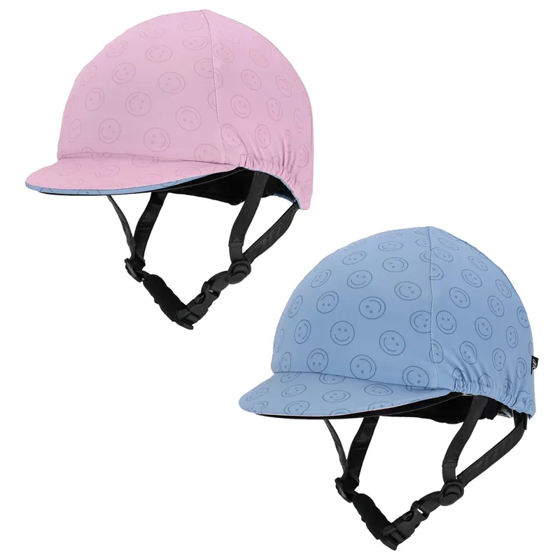 QHP Rosalynn Reversible Young Rider Hat Cover - Pink/Blue