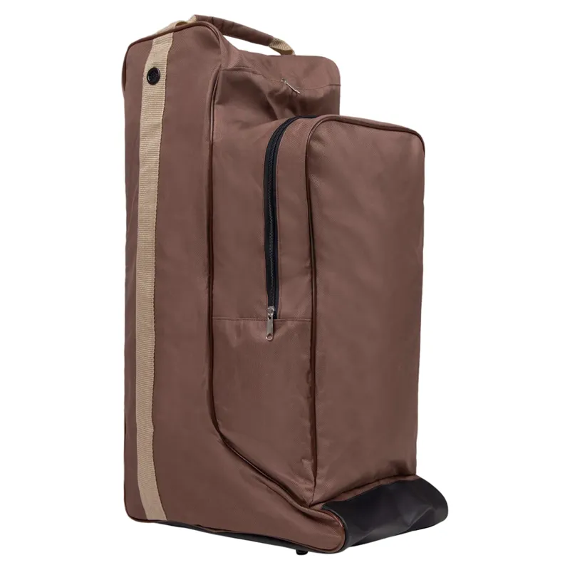 QHP Combi Boots and Helmet Bag - Brown/Beige
