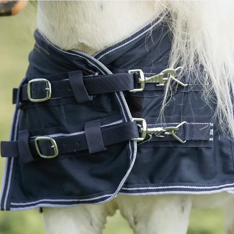 QHP Falabella 0g Miniature Turnout Rug - Navy-2