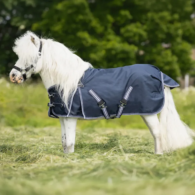 QHP Falabella 0g Miniature Turnout Rug - Navy
