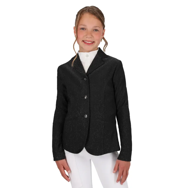 QHP Kynlee Glitter Junior Girls Show Jacket - Black