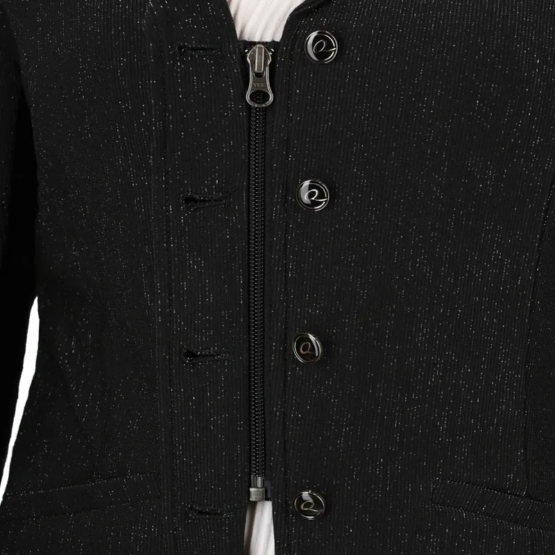 QHP Kynlee Glitter Womens Show Jacket - Black-2
