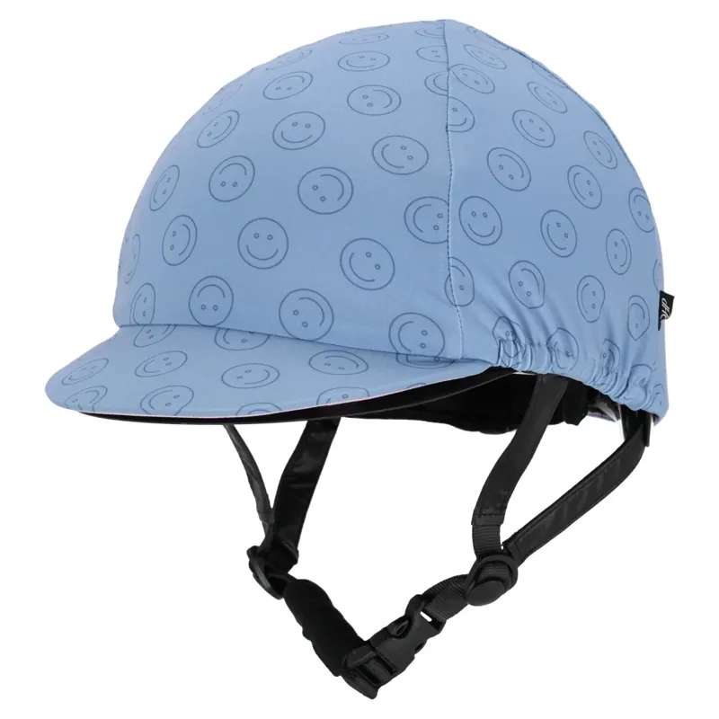 QHP Rosalynn Reversible Young Rider Hat Cover - Pink/Blue-2