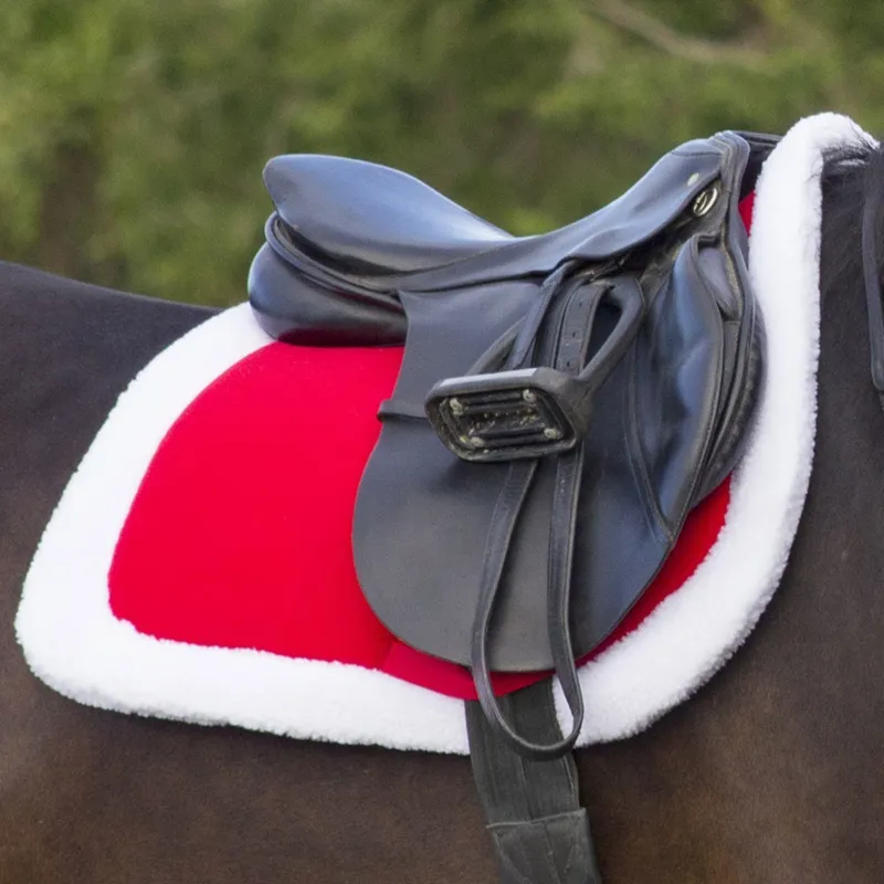 QHP Christmas Saddlecloth - Red/White-1
