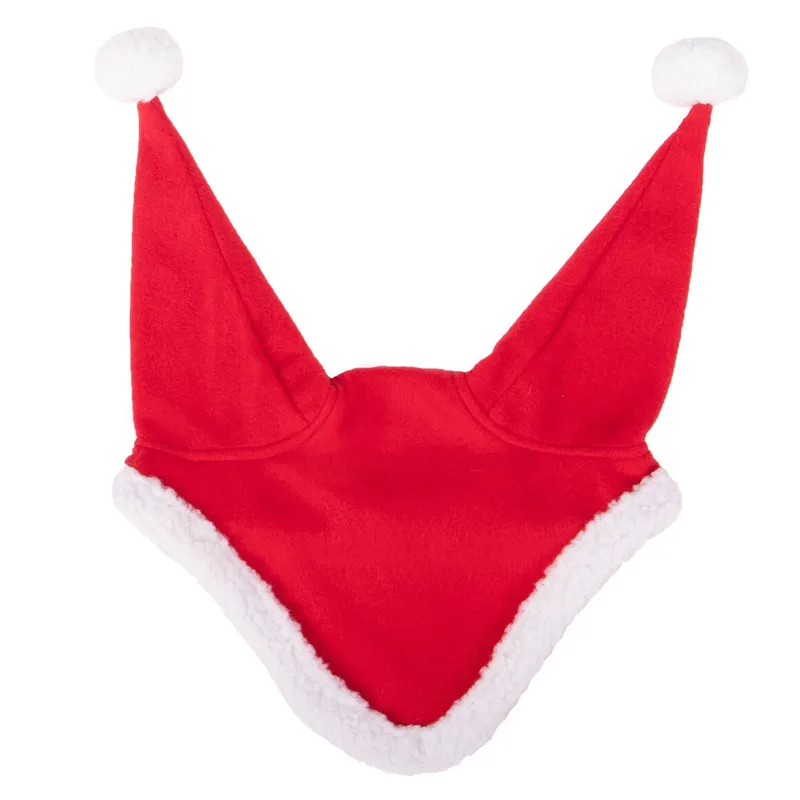 QHP Christmas Horse Fly Hood - Santa