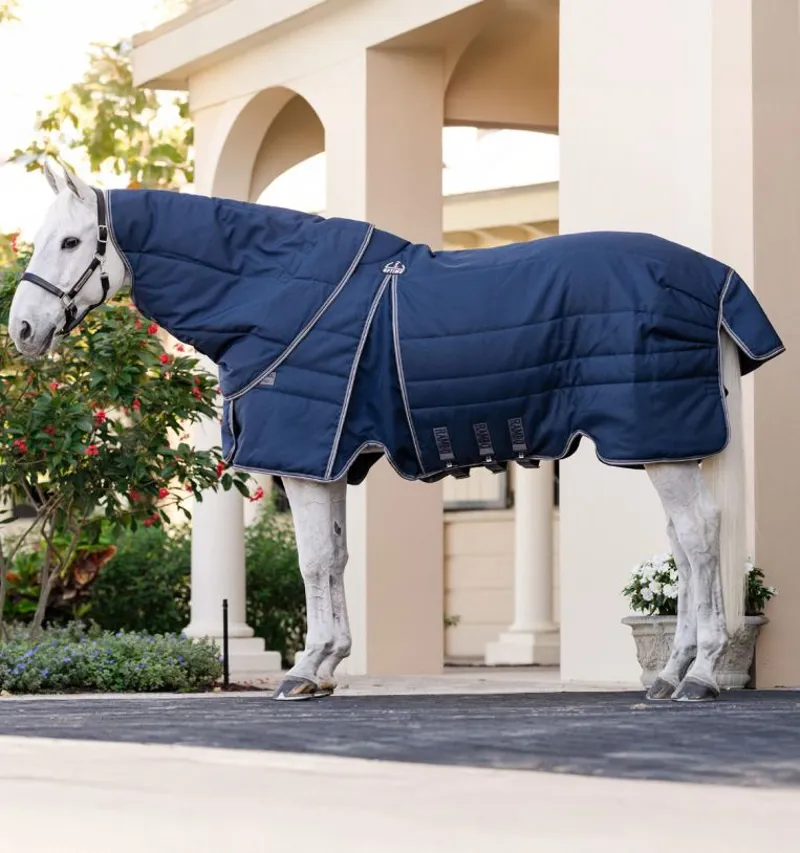 Rambo Optimo Plus 200g Medium Stable Rug - Navy/Thunderstorm Grey