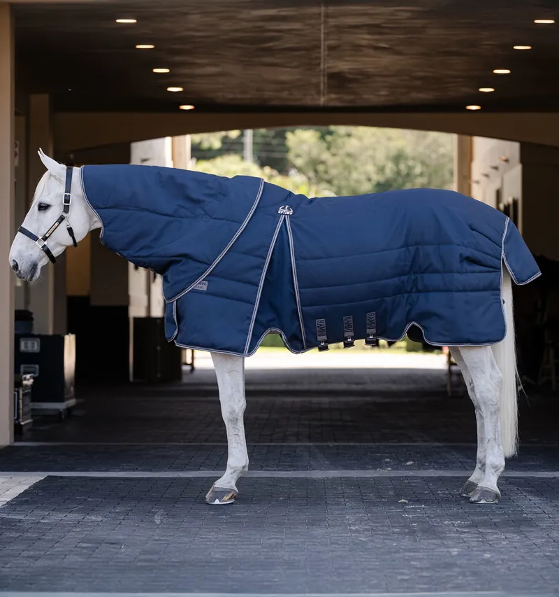 Rambo Optimo Plus 400g Heavy Stable Rug - Navy/Thunderstorm Grey