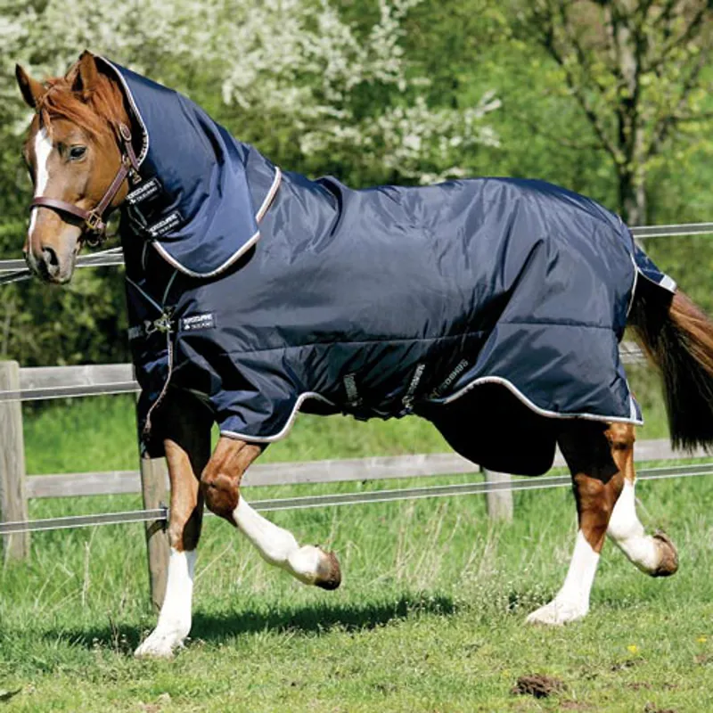 Rambo Duo Plus 100g Turnout Rug With 300g Liner - Navy/Blue/Brown-2