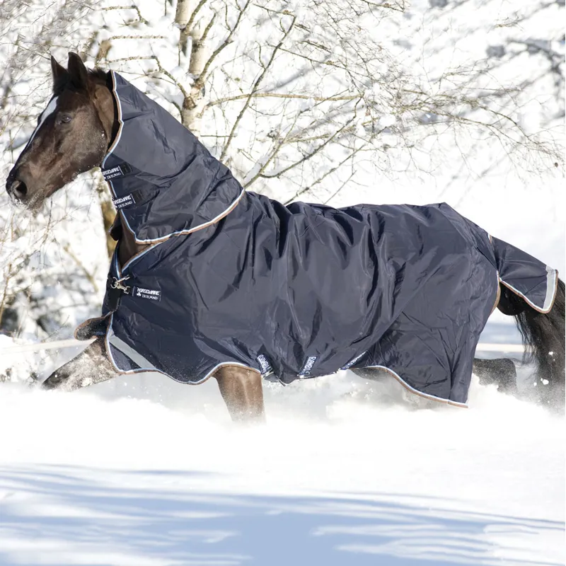 Rambo Duo Plus 100g Turnout Rug With 300g Liner - Navy/Blue/Brown