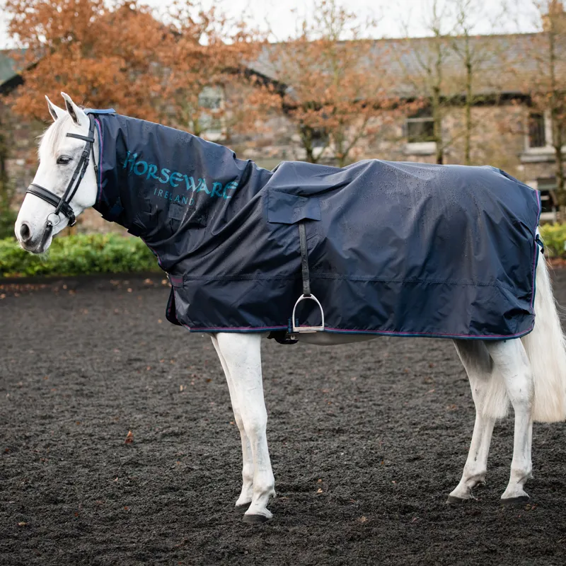 Rambo Mack in a Sack Riding Rainsheet - Navy/Burgundy/Teal
