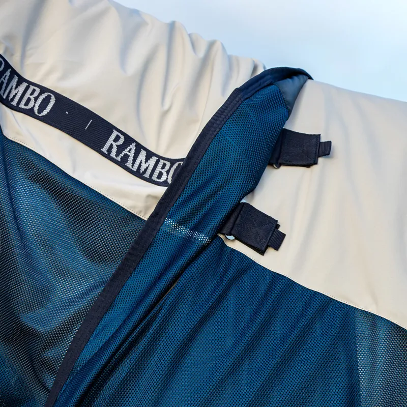 Rambo Summer Series Waterproof Turnout Rug - Navy/Grey-2