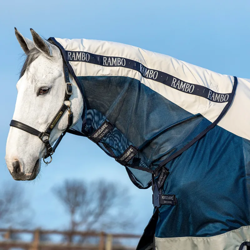 Rambo Summer Series Waterproof Turnout Rug - Navy/Grey-3