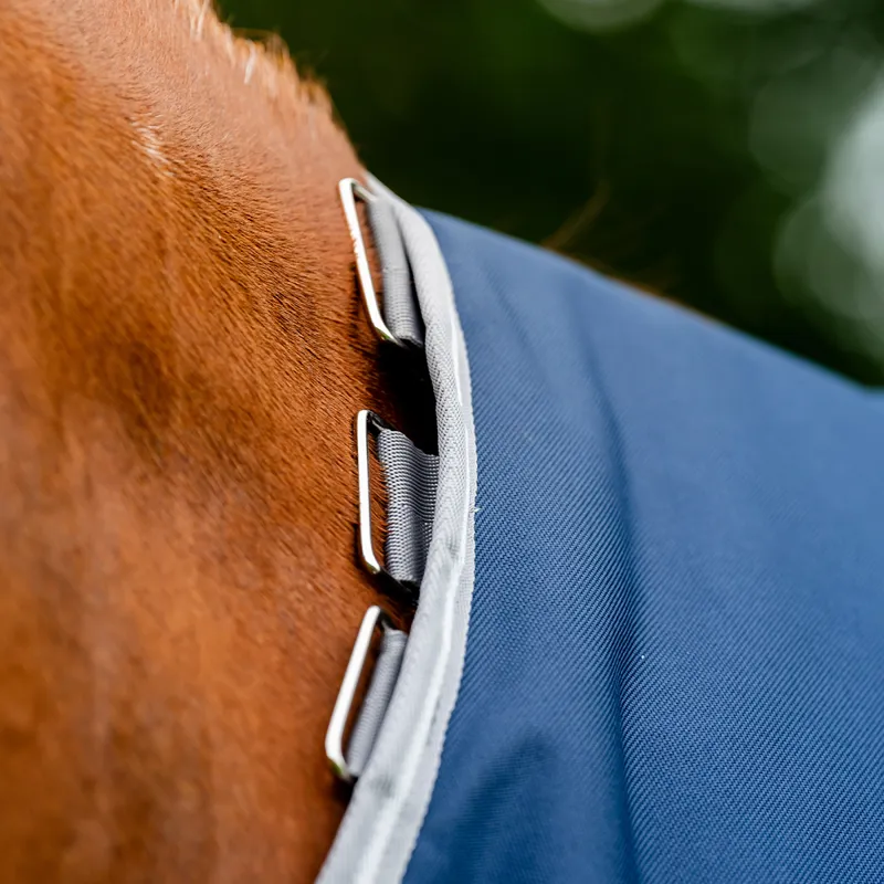 Amigo Bravo 1200D Plus 400g Turnout Rug - Navy/Titanium/Silver-5