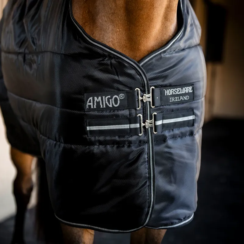 Amigo Ripstop Insulator 50g Standard Neck Stable Rug - Black/Black/Silver-1