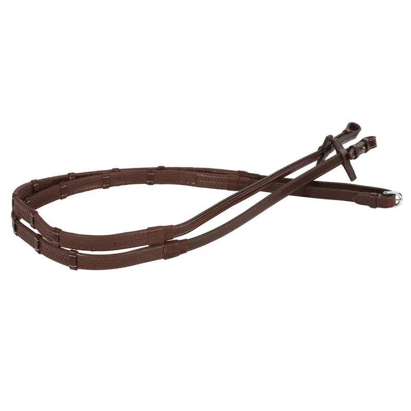 Antares Signature Sport Rubber Reins with Loops - Brown