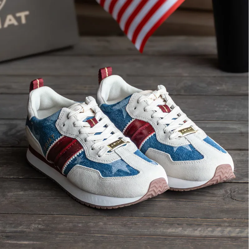 Ariat Ranch Runner Womens Trainers - Patriotic-8