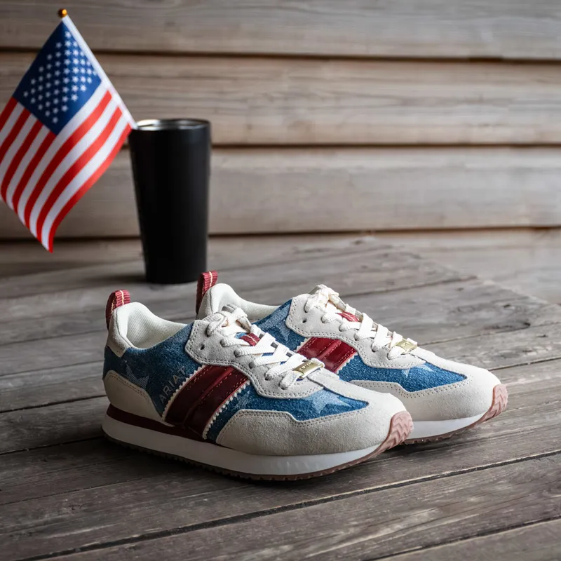 Ariat Ranch Runner Womens Trainers - Patriotic-11