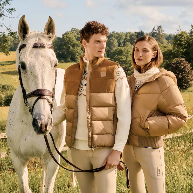 BOSS Equestrian Arthur Cord Mens Puffer Vest Gilet - Camel-1