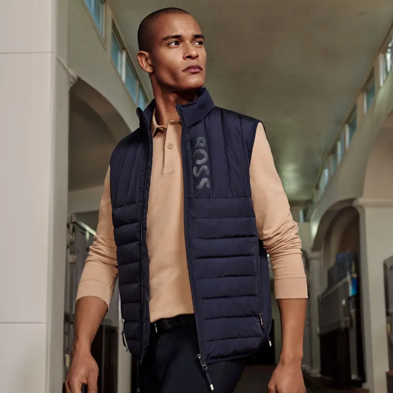 BOSS Equestrian Ruben Mens Gilet - Sky Captain -1