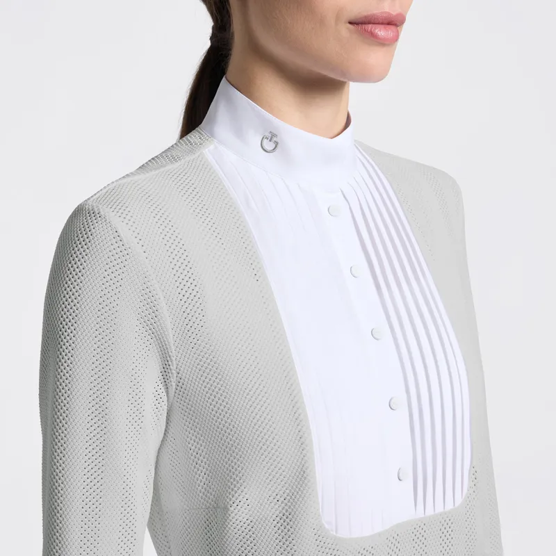Cavalleria Toscana Jacquard Jersey Womens Show Shirt - Belgian Block-2