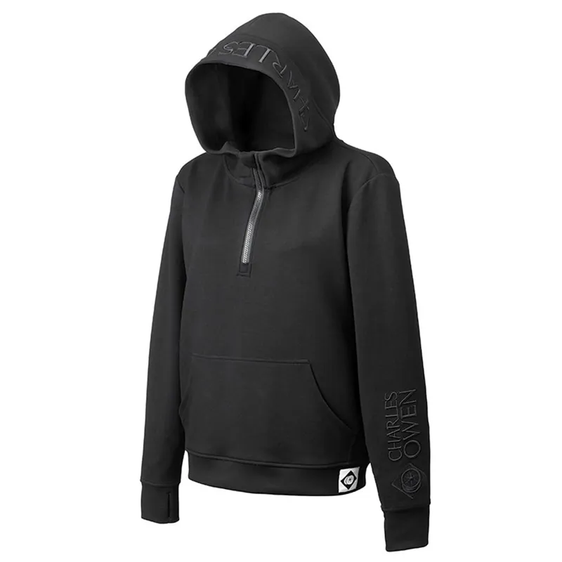 Charles Owen Quarter Zip Unisex Hoodie - Black