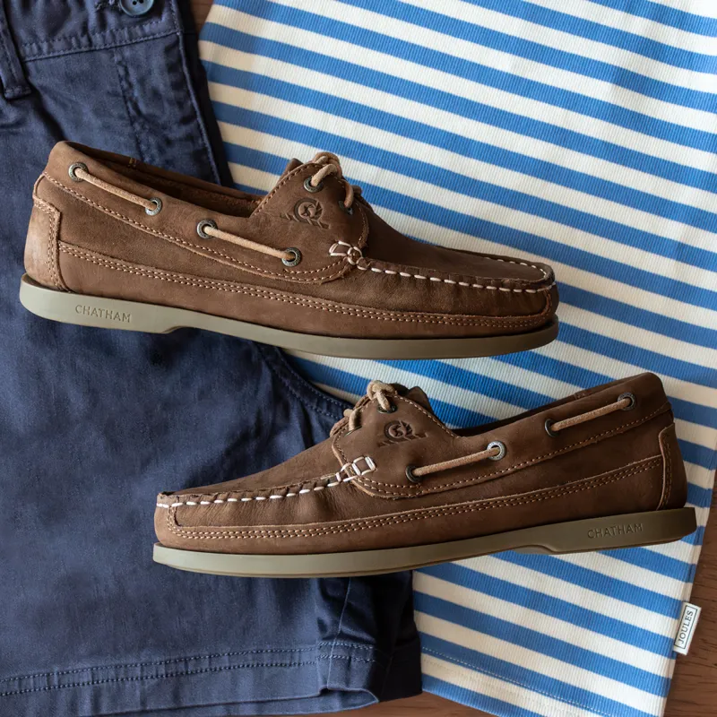 Chatham X Joules Cove Lady Nubuck Boat Shoes - Tan-5