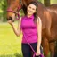 Covalliero Zip Womens Sleeveless Polo Top - Light Berry