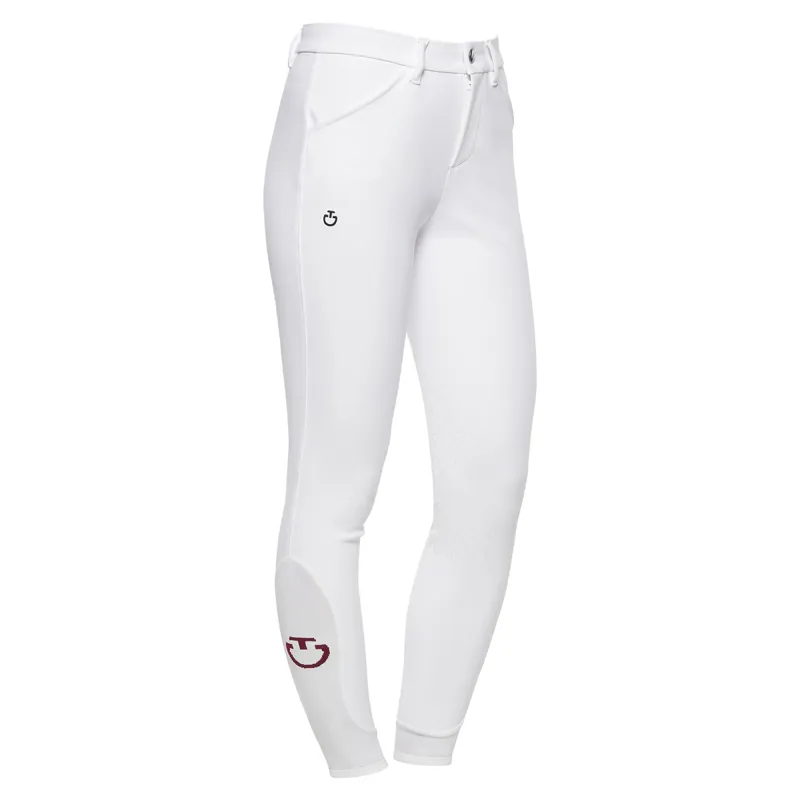 Cavalleria Toscana Logo Knee Grip Junior Competition Breeches - White - 6yrs