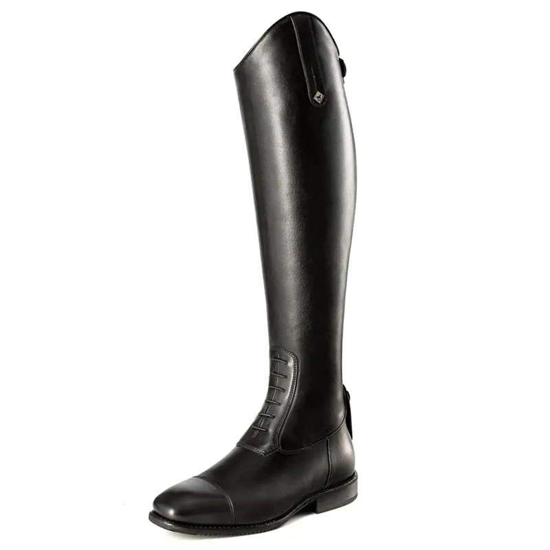 DeNiro S3602 Laced Tall Riding Boots with Elastic Panels - WRAT Black