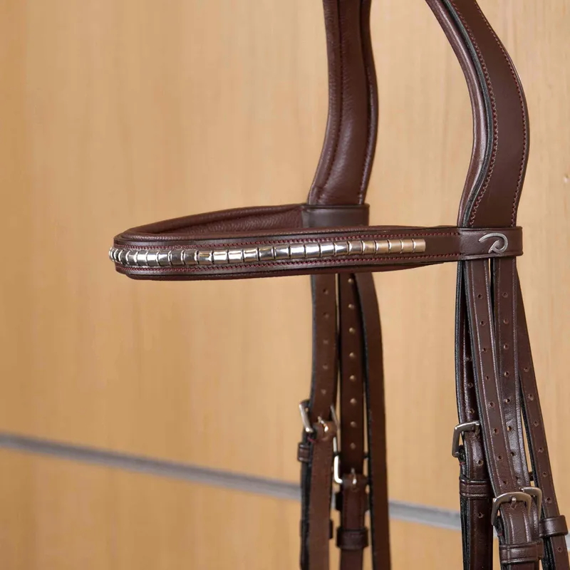 Dy'on New English Clincher Browband - Brown/Silver-1