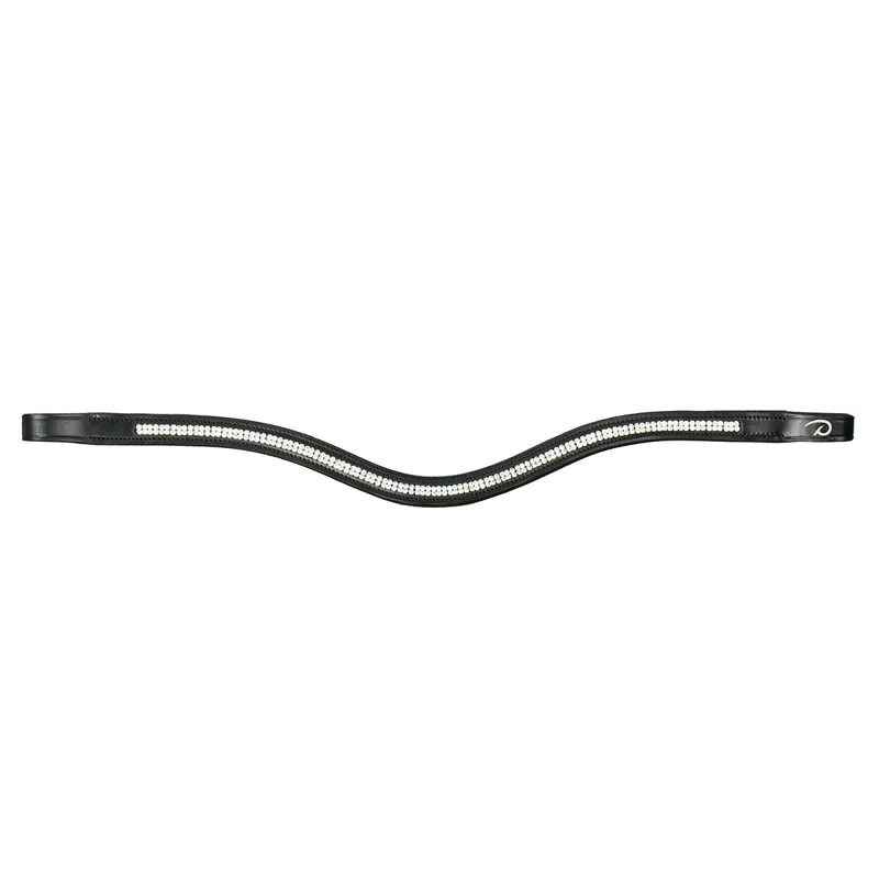Dy'on New English Double Swarovski V-Shape Browband - Black/White